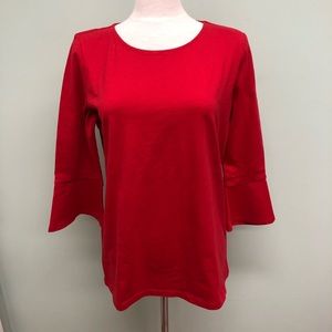 Seg'ments | Women's Bell Sleeve Top | Business Casual | Red
